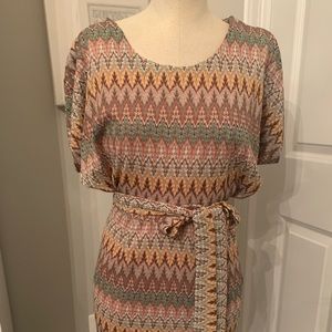 Ark & Co missoni style open back mini dress.